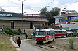 Tatra-T3SUCS #3021 29-го маршрута разворачивается на конечной "Южный вокзал"