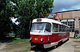 Tatra-T3SUCS #3022 возле производственного корпуса в Октябрьском трамвайном депо