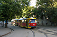 Tatra-T3SU #3023-3024 3-го маршрута в Рыбасовском переулке возле улицы 1-й Конной армии