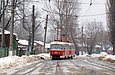 Tatra-T3SU #3023-3024 3-го маршрута на улице Октябрьской революции в районе улицы Шахтерской