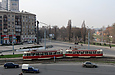 Tatra-T3SU #3023-3024 3-го маршрута поворачивает с Пролетарской площади на площадь Розы Люксембург