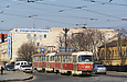Tatra-T3SU #3023-3024 3-го маршрута выезжает с улицы Полтавский шлях на Пролетарскую площадь