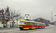 Tatra-T3SU #3023-3024 3-го маршрута на улице Октябрьской революции перед Основянским мостом