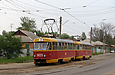 Tatra-T3SU #3023-3024 3-го маршрута на улице Октябрьской революции возле конечной станции "Новожаново"
