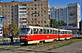 Tatra-T3SU #3023-3024 3-го маршрута на площади Бугримовой на одноименной остановке