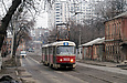 Tatra-T3SU #3023-3024 3-го маршрута в Рыбасовском переулке пересекает Нетеченский бульвар