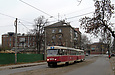 Tatra-T3SU #3023-3024 3-го маршрута в Рыбасовском переулке возле Нетеченской набережной