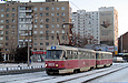 Tatra-T3SU #3023-3024 3-го маршрута на площади Бугримовой возле Красношкольной набережной