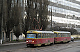 Tatra-T3SU #3025-3026 3-го маршрута во въезде Чапаева в районе Чаплыгинского переулка