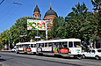 Tatra-T3SU #3025-3026 3-го маршрута на улице Полтавский Шлях в районе улицы Муранова