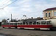 Т3-ВПСт #3026 и Tatra-T3SUCS #424 27-го маршрута на улице Гольдберговской возле улицы Елизаветинской