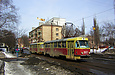 Tatra-T3SU #3027-3028 20-го маршрута на улице Котлова возле перекрестка с Лосевским переулком