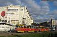 Tatra-T3SU #3027-3028 3-го маршрута на площади Розы Люксембург