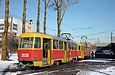 Tatra-T3SU #3029-3030 3-го маршрута на конечной станции "Залютино"