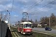 Tatra-T3SU #3033 27-го маршрута на улице Шевченко в районе остановки "Улица Ковпака"