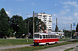 Tatra-T3SU #3033 20-го маршрута на улице Клочковской подъезжает к остановке "Улица Кузнецкая"