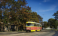 Tatra-T3SU #3036 1-го маршрута на улице Котлова в районе остановки "улица Кокчетавская"
