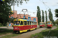 Tatra-T3SU #3037, #3047 20-го маршрута и #477 2-го маршрута на разворотном кольце конечной станции "Проспект Победы"