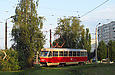 Tatra-T3SU #3037 20-го маршрута разворачивается на конечной станции "Проспект Победы"