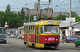 Tatra-T3SU #3039 20-го маршрута поворачивает с Пискуновского переулка в Лосевской переулок