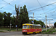 Tatra-T3SU #3039 20-го маршрута поворачивает с улицы Клочковской на проспект Победы
