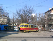 Tatra-T3SU #3041 7-го маршрута на пересечении улицы 1-й Конной Армии и переулка Рыбасовского