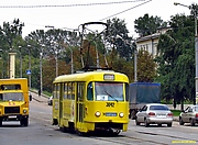 Tatra-T3SU #3042 3-го маршрута на улице Октябрьской революции возле улицы Академика Богомольца