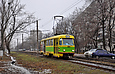 Tatra-T3SU #3042 6-го маршрута на Салтовском шоссе в районе улицы Эйдемана