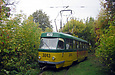 Tatra-T3SU #3043 20-го маршрута разворачивается на конечной станции "Монтажник"