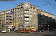 Tatra-T3SU #3045 1-го маршрута на улице Красноармейской перед поворотом на конечную станцию "Южный вокзал"