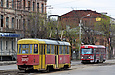 Tatra-T3SU #3047 и #3056 20-го маршрута на улице Котлова возле перекрестка с улицей Красноармейской