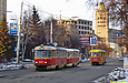 Tatra-T3SU #3047 20-го маршрута (неисправен) и Tatra-T3SU #3070 20-го маршрута  на улице Красноармейской возле улицы Кацарской