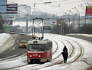 Tatra-T3 #3050 20-го маршрута на Новоивановском мосту