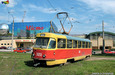 Tatra-T3SU #3051 20-го маршрута на улице Клочковской заезжает на служебное разворотное кольцо "Улица Новгородская"