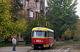 Tatra-T3SU #3053 6-го маршрута на улице Плехановской возле перекрестка с улицей Молодой Гвардии