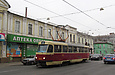 Tatra-T3SU #3053 6-го маршрута на улице Полтавский Шлях возле перекрестка с улицей Конева