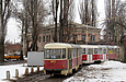 Tatra-T3SU #3053 6-го маршрута на улице Москалевской перед въездом в Октябрьское трамвайное депо