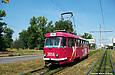 Tatra-T3SU #3056 20-го маршрута на проспекте Победы спускается к улице Клочковской