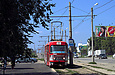 Tatra-T3SU #3056 20-го маршрута на улице Клочковской отправляется от остановки "Улица Котельниковская"