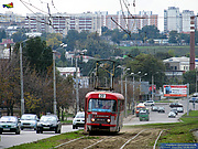 Tatra-T3SU #3056 20-го маршрута во 2-м Панасовском проезде поднимается на Новоивановский мост