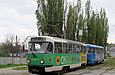 T3-ВПСт #3056 и Tatra-T3SUCS #3066 на улице Клочковской на перекрестке с улицей Казахстанской