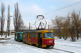 Tatra-T3SU #3057 20-го маршрута на конечной станции "Проспект Победы"