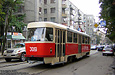 Tatra-T3SU #3061 7-го маршрута на улице Пушкинской в районе пересечения с улицей Краснознаменной
