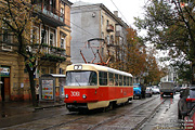 Tatra-T3SU #3061 7-го маршрута на улице Пушкинской возле остановки "Площадь Поэзии"