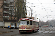 Tatra-T3SU #3061 12-го маршрута на улице Октябрьской революции на остановке "Октябрьское трамвайное депо"