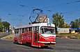 Tatra-T3SU #3061 20-го маршрута поворачивает с проспекта Победы на улицу Клочковскую