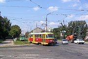 Tatra-T3SU #3062 14-го маршрута на улице Плехановской в районе пересечения с улицей Полевой