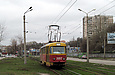 Tatra-T3SU #3062 20-го маршрута на улице Клочковской подъезжает к остановке "Улица Павловская"