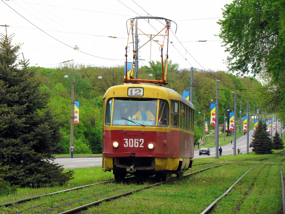 Tatra-T3SU #3062 12-го маршрута на Белгородском шоссе в районе Сокольников