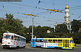 Tatra-T3SU #625 2-го маршрута и Tatra-T3SU #3066 6-го маршрута на Пролетарской площади